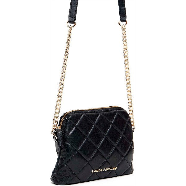 Bolsa Crossbody Lança Perfume Matelase Pr25 Preto Feminino