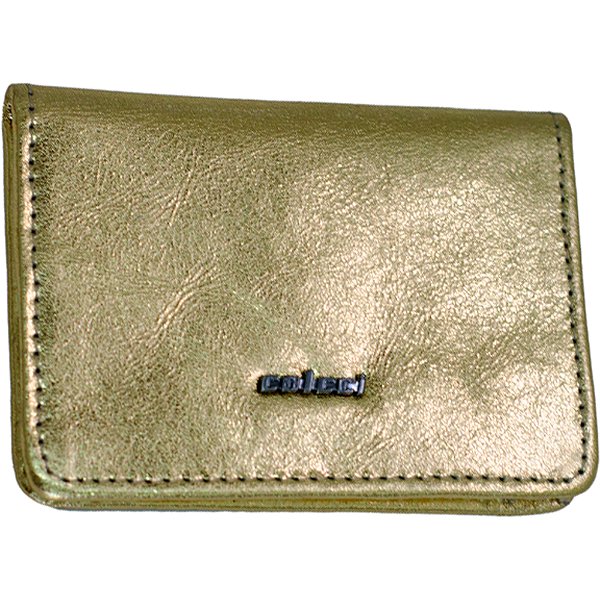 Carteira Couro Colcci Couro Placa Pr25 Dourado Feminino