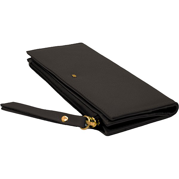 Carteira Couro Colcci Zip Placa Pr25 Preto Feminino