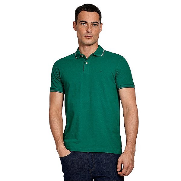 Camisa Polo Aramis 4 Frisos Ve25 Verde Masculino