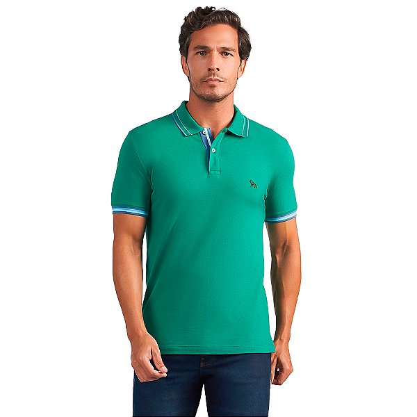 Camisa Polo Acostamento Muscle Elastane In24 Verde Masculino