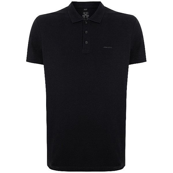 Camisa Polo John John New Simple In24 Preto Masculino
