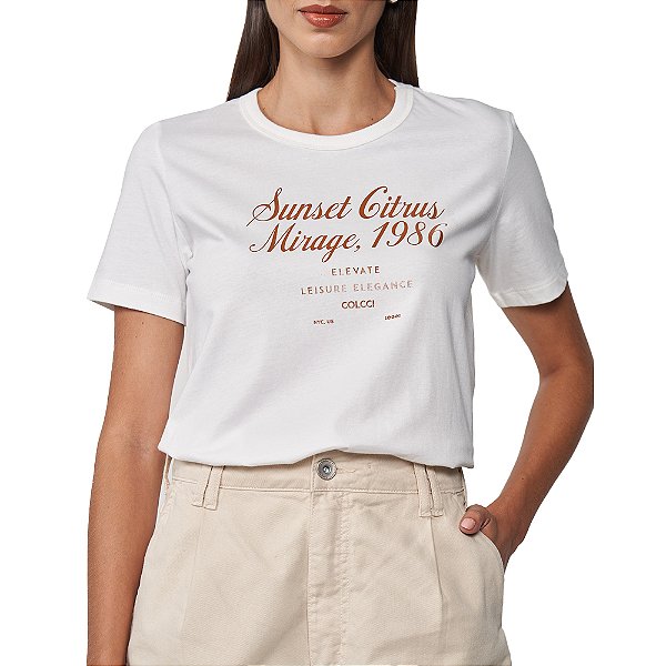 Camiseta Colcci Mirage Pr25 Off White Feminino