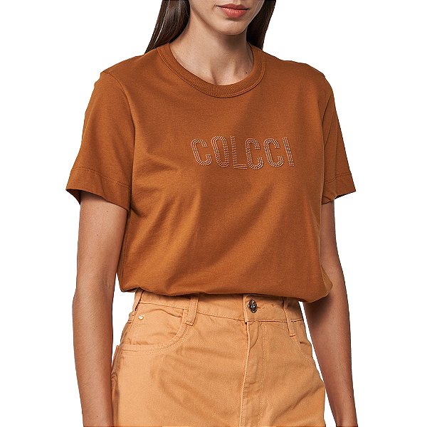 Camiseta Colcci Comfort Pr25 Marrom Drome Feminino
