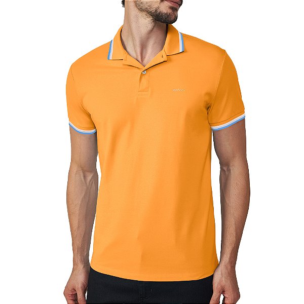Camisa Polo Colcci 3 Lines Pr25 Amarelo Navajo Masculino