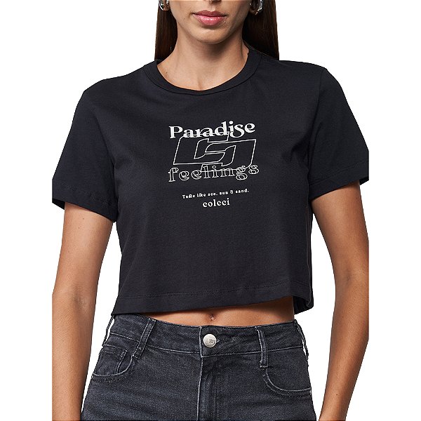 Camiseta Colcci Paradise Pr25 Preto Feminino