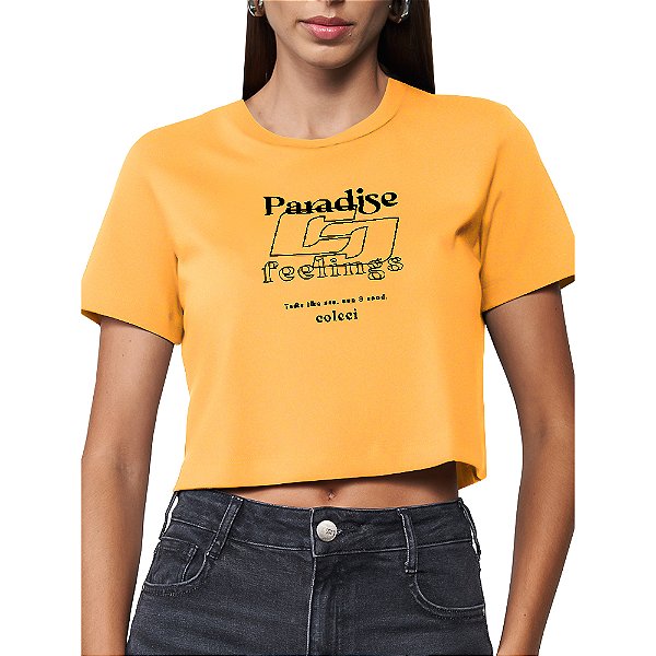 Camiseta Colcci Paradise Pr25 Amarelo Mavera Feminino
