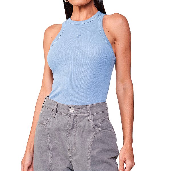 Regata Canelada Colcci Slim Pr25 Azul Feminino