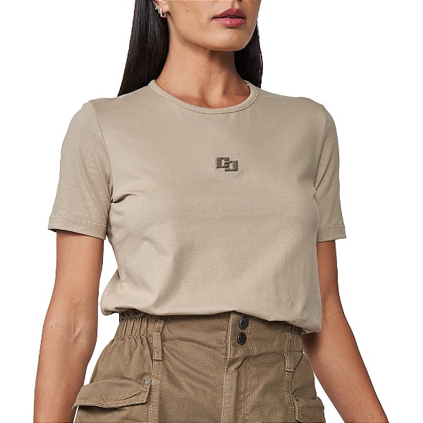 Camiseta Colcci Iconic Pr25 Bege Bisquet Feminino