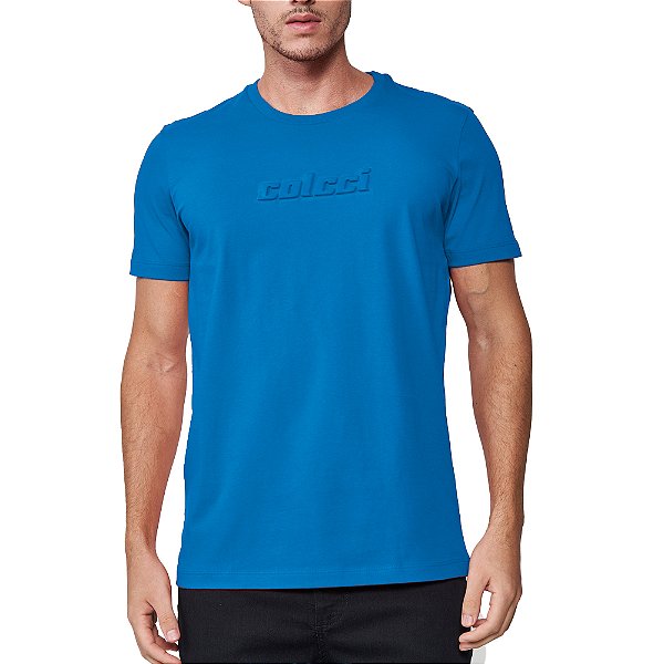 Camiseta Colcci Slim Pr25 Azul Urano Masculino
