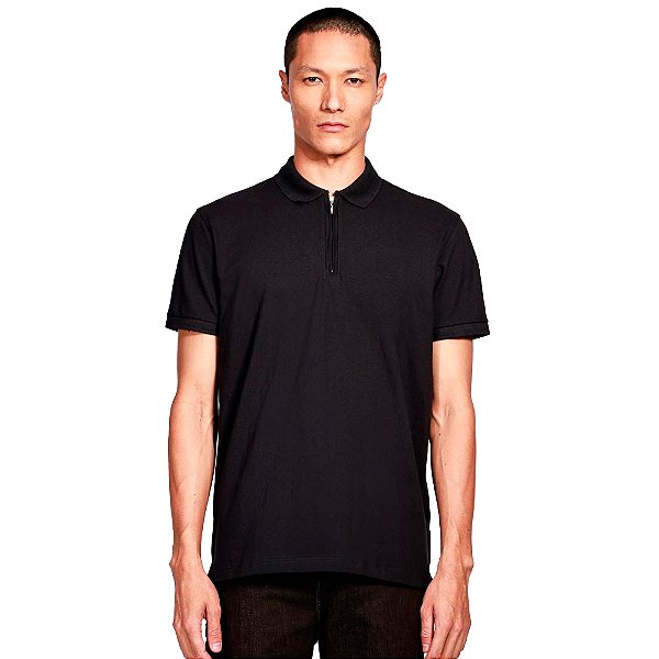 Camisa Polo Aramis Piquet Zip Ve25 Preto Masculino
