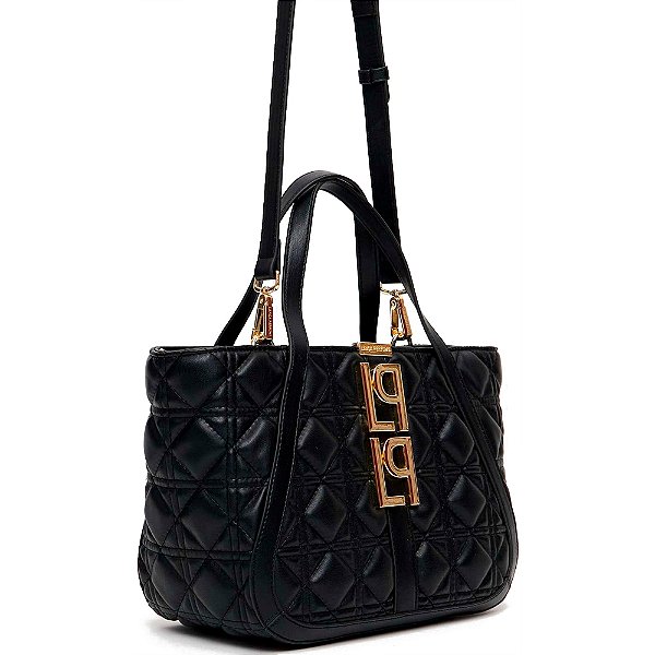 Bolsa Tote Lança Perfume Matelasse Pr25 Preto Feminino