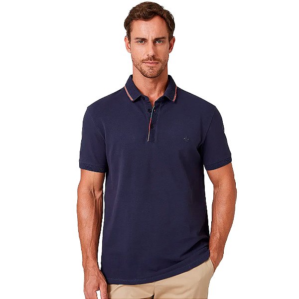 Camisa Polo Dudalina Friso In24 Marinho Masculino