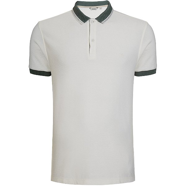 Camisa Polo Dudalina Canelado In24 Off White Masculino