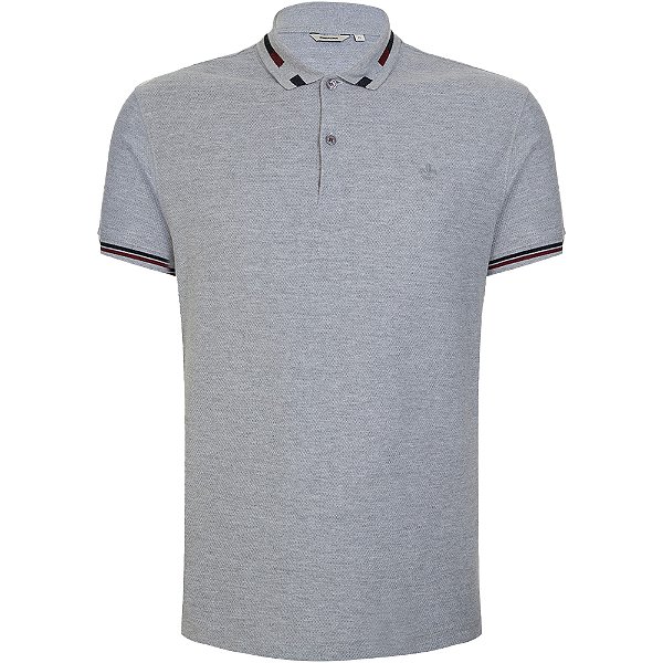 Camisa Polo Dudalina Melange In24 Cinza Mescla Masculino
