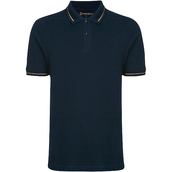 Camisa Polo Individual Slim Constrast In24 Marinho Masculino
