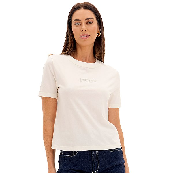 Camiseta Babylook Easy Lança Perfume Pr25 Off White Feminino