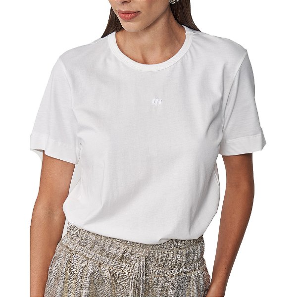 Camiseta Colcci Basic Pr25 Off Shell Feminino