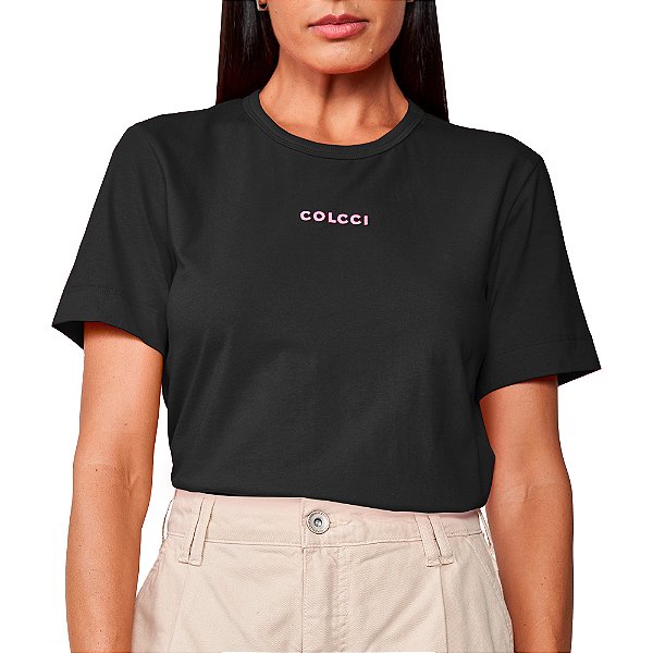 Camiseta Colcci Relevo Pr25 Preto Feminino