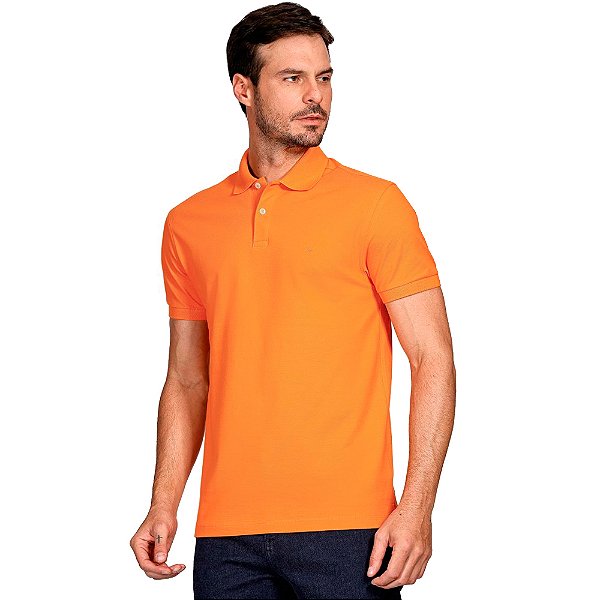 Camisa Polo Aramis Piquet Basic Ve25 Laranja Masculino