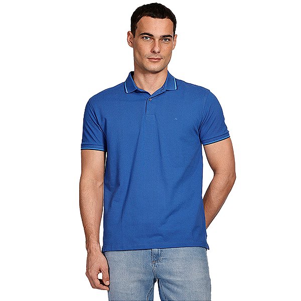 Camisa Polo Aramis 4 Frisos Ve25 Azul e Marinho Masculino