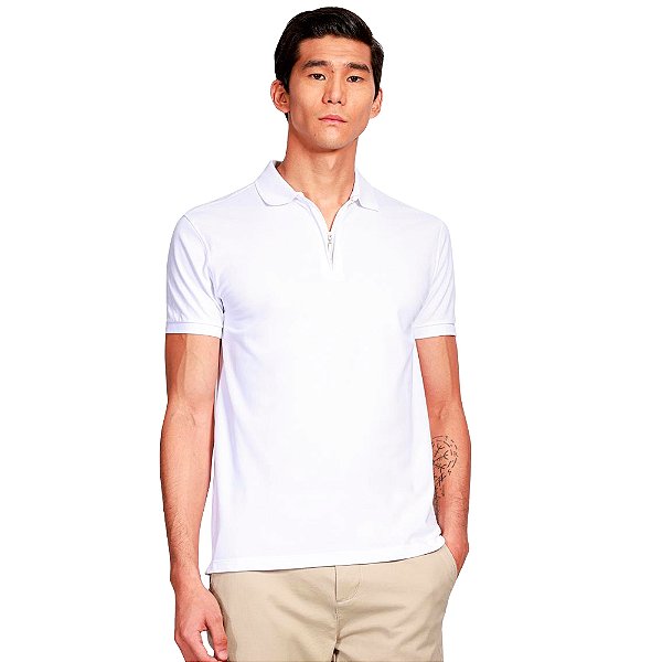 Camisa Polo Aramis Piquet Zip Ve25 Branco Masculino