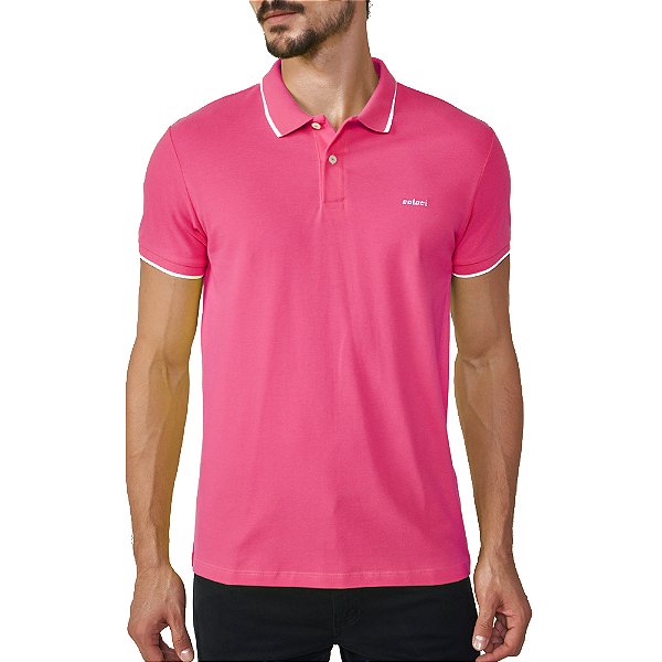 Camisa Polo Colcci Line Pr25 Rosa Deep Pink Masculino