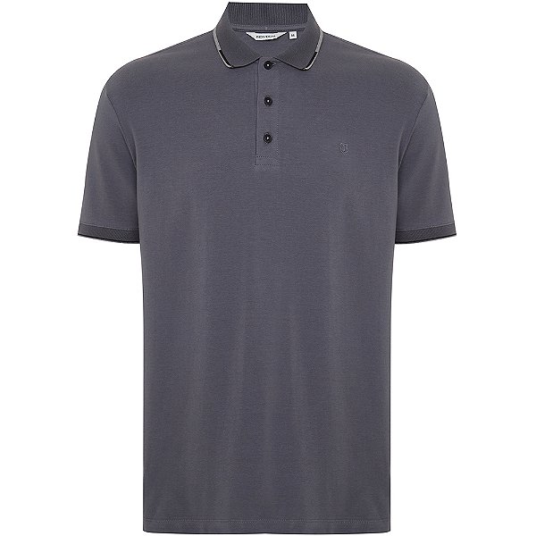 Camisa Polo Individual Slim In24 Cinza Escuro Masculino