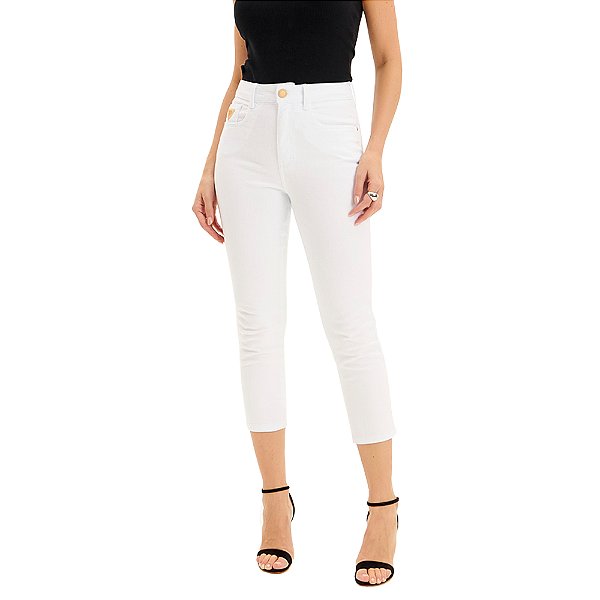Calça Lança Perfume Capri Super High Pr25 Off White Feminino