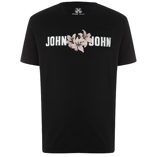 Camiseta John John Regular Lilies In24 Preto Masculino
