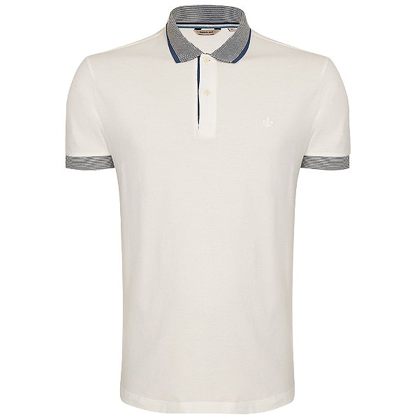 Camisa Polo Dudalina Retilínea In24 Off White Masculino