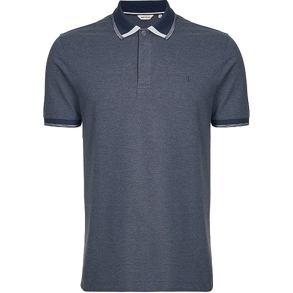 Camisa Polo Individual Constrast In24 Azul Escuro Masculino