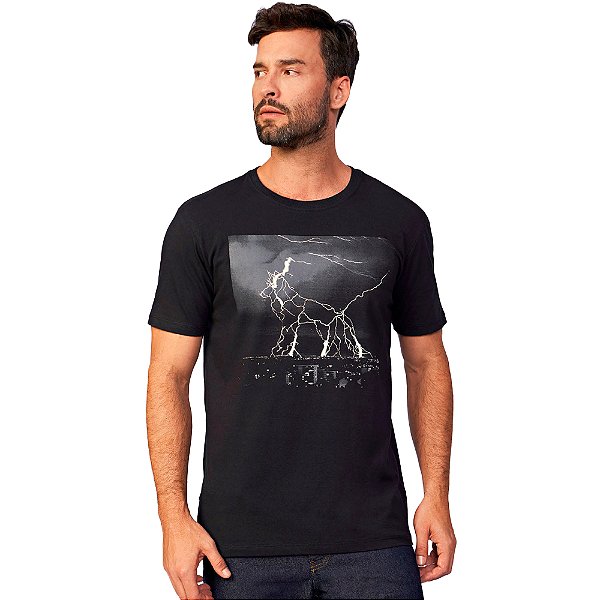 Camiseta Acostamento Neon Pr25 Preto Masculino