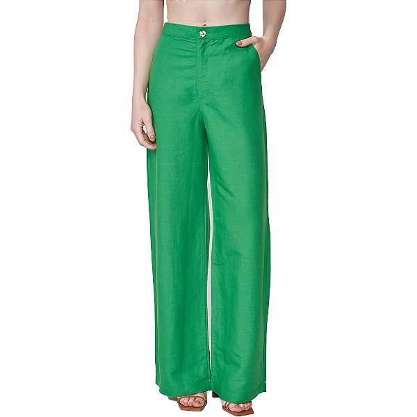 Calça Linho Colcci Pr25 Verde Dille Feminino