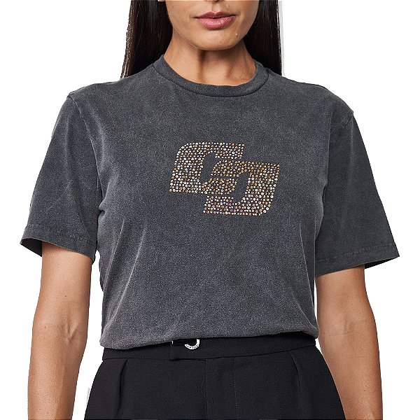 Camiseta Colcci Aplicação Pr25 Preto Feminino