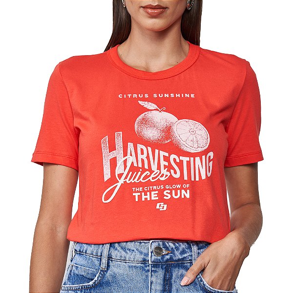 Camiseta Colcci Citrus Pr25 Vermelho Santine Feminino
