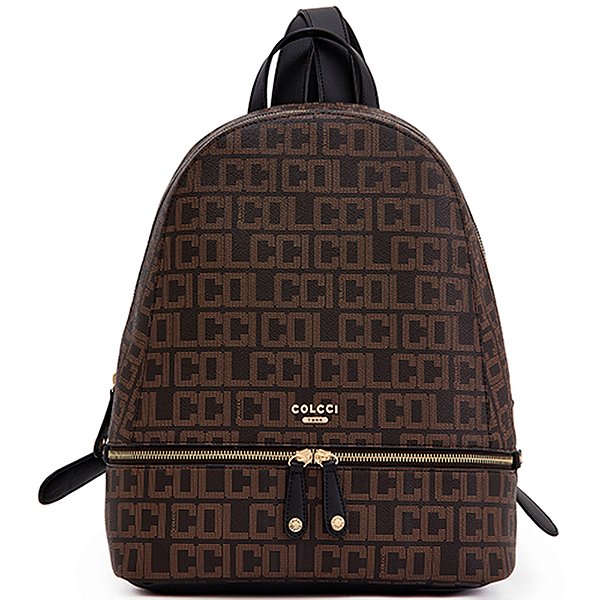 Mochila Colcci Monograma Pr25 Marrom Café Feminino