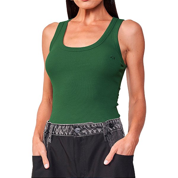 Regata Canelada Colcci Slim Pr25 Verde Rosewood Feminino