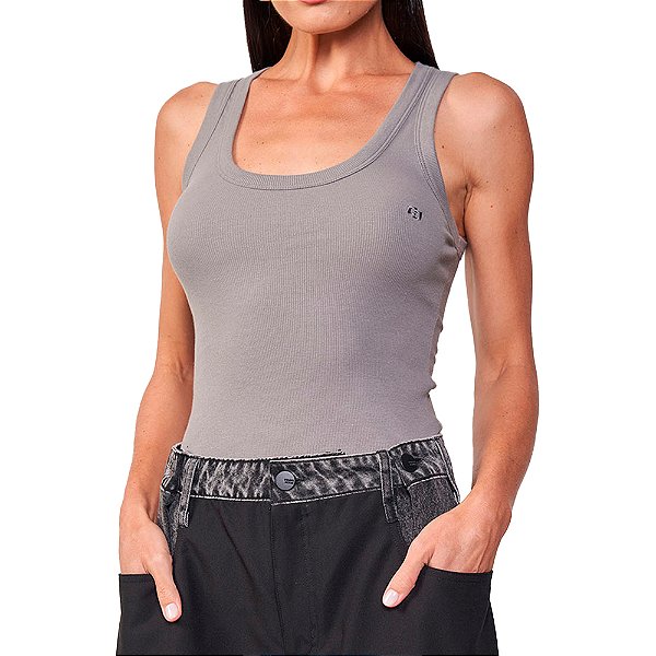 Regata Canelada Colcci Slim Pr25 Cinza Alita Feminino