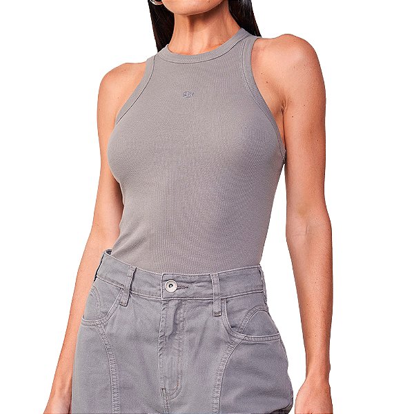 Regata Canelada Colcci Slim Pr25 Cinza Feminino