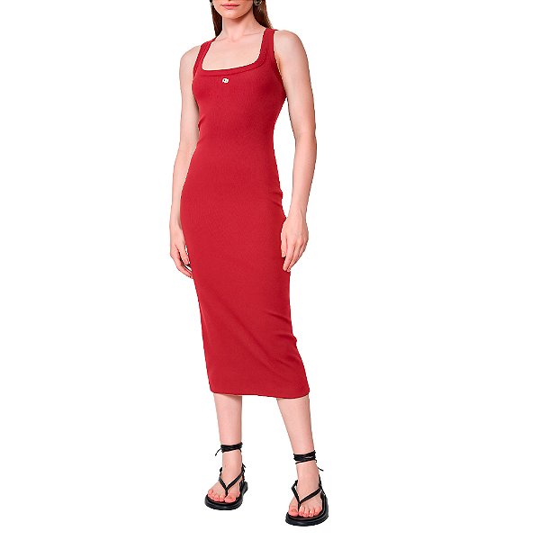Vestido Colcci Mid Slim Pr25 Vermelho Feminino