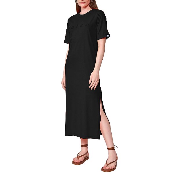 Vestido Colcci Tshirt Dress Pr25 Preto Feminino