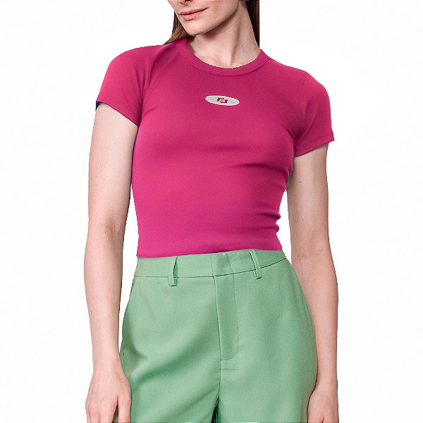 Camiseta Colcci Basic Pr25 Rosa Deep Pink Feminino