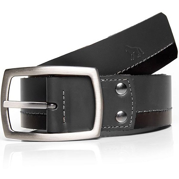 Cinto Couro Acostamento Dual Line Pr25 Preto Masculino