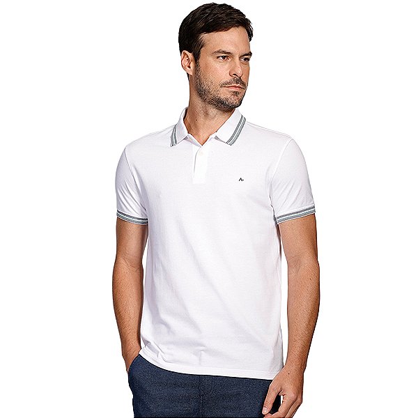 Camisa Polo Aramis Piquet 7 Frisos Ve25 Branco Masculino