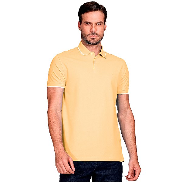 Camisa Polo Aramis 1 Friso Ve25 Amarelo Dente Leão Masculino