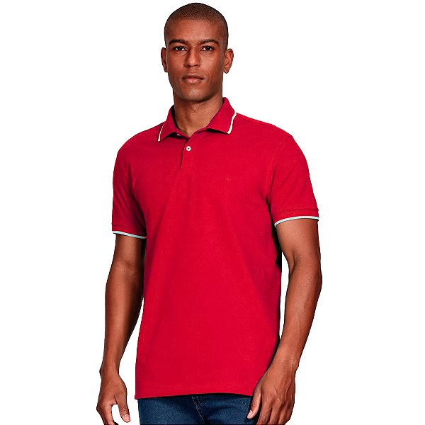 Camisa Polo Aramis 1 Friso Ve25 Vermelho Masculino