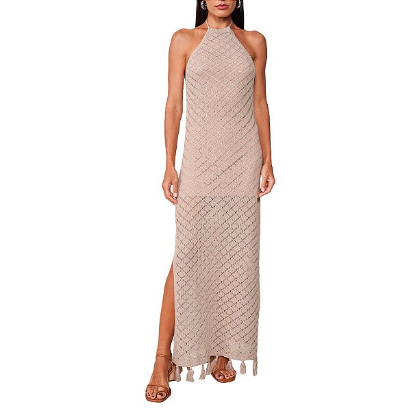 Vestido Colcci Tricô Slim Pr25 Bege Bisquet Feminino
