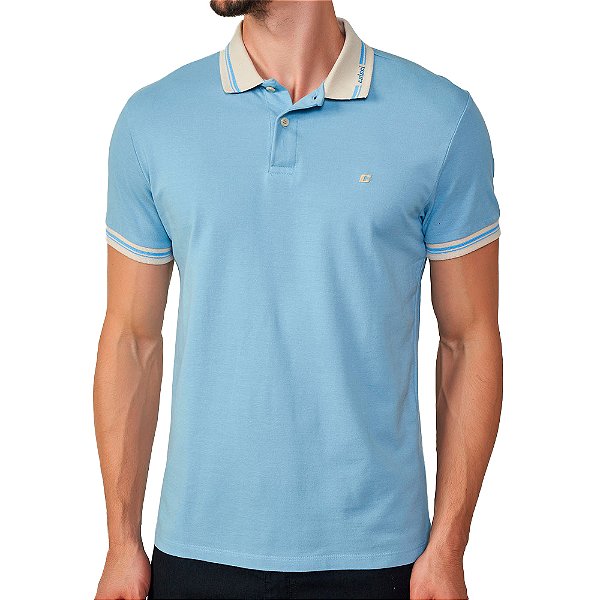 Camisa Polo Colcci Piquet Pr25 Azul Dusk Masculino