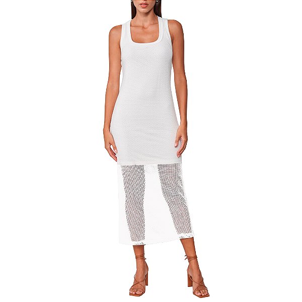 Vestido Midi Colcci Tela Pr25 Off White Feminino
